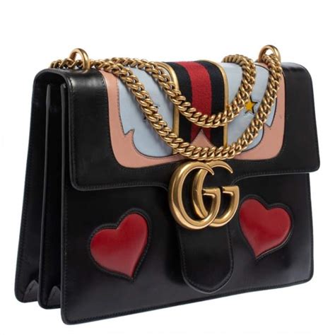 gucci purse heart|black gucci purse with heart.